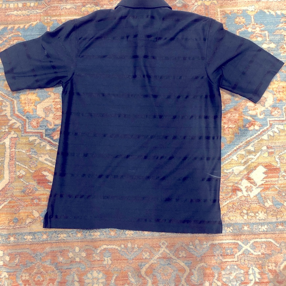 St Louis Cardinals Polo Shirt MENS Medium Antigua Navy Striped Polyester - Picture 3 of 3